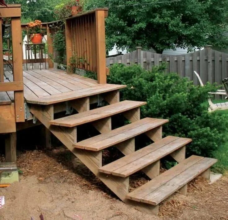 Лестница на даче своими руками уличная Ways To Build Deck Stairs Deck stairs, Outdoor wood decking, Building a deck