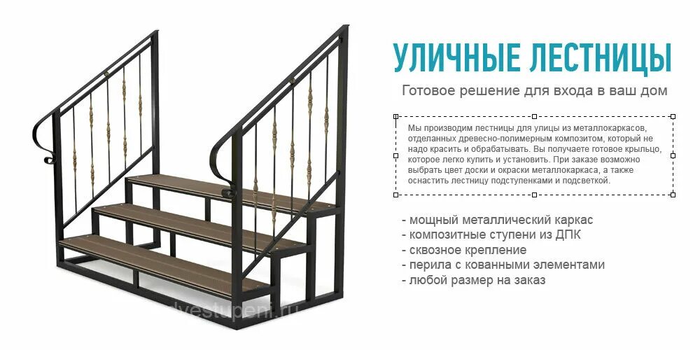 Лестница на металлокаркасе уличная дпк чертежи Две Ступени, лестницы и лестничные ограждения, Московская область, Раменское, пр
