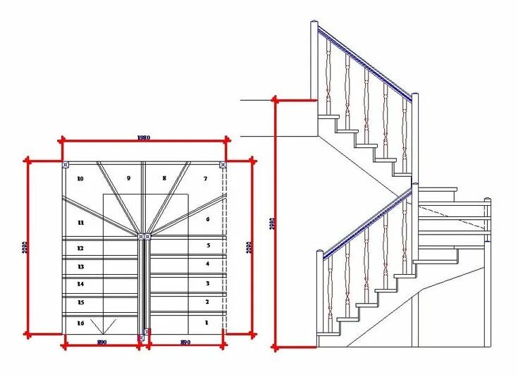 Лестница поворот 90 градусов чертеж Метод подъема линий Staircase design, Stairway design, Spa interior design