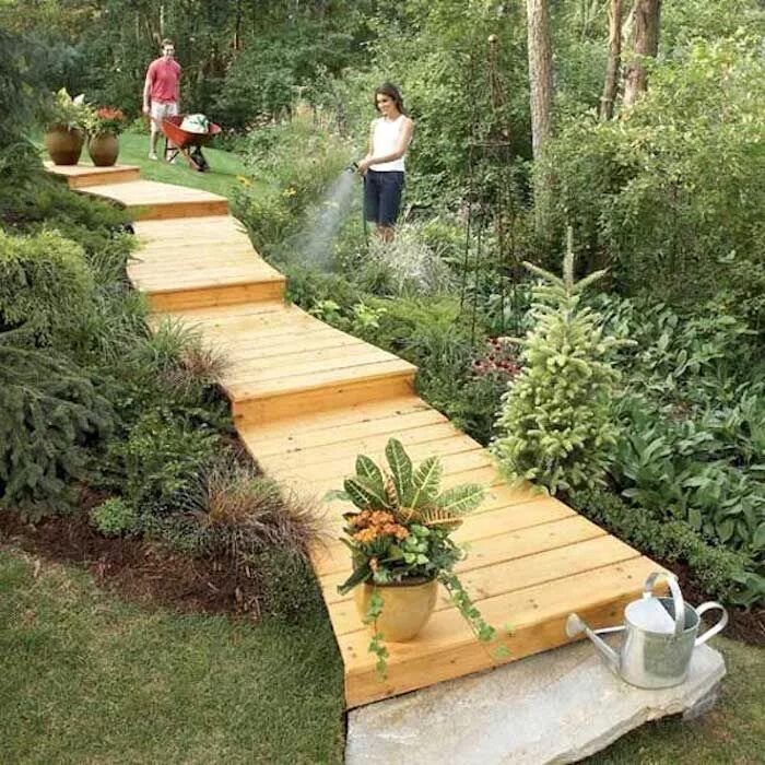 Лестница сделать на даче фото Лестницы и ступеньки в саду Garden stairs, Garden steps, Backyard landscaping