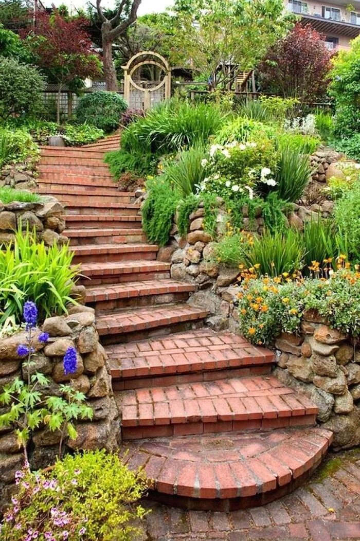 Лестница сделать на даче фото Лестницы и ступеньки в саду Garden stairs, Landscape stairs, Garden steps