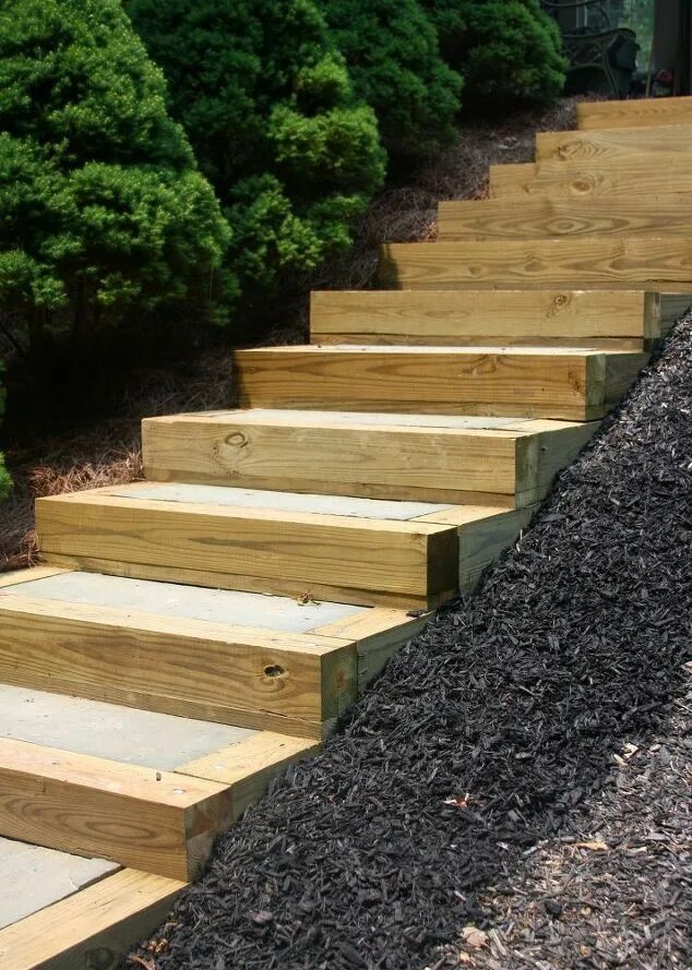 Лестница сделать на даче фото DIY Outdoor Staircase Garden stairs, Landscape stairs, Backyard landscaping