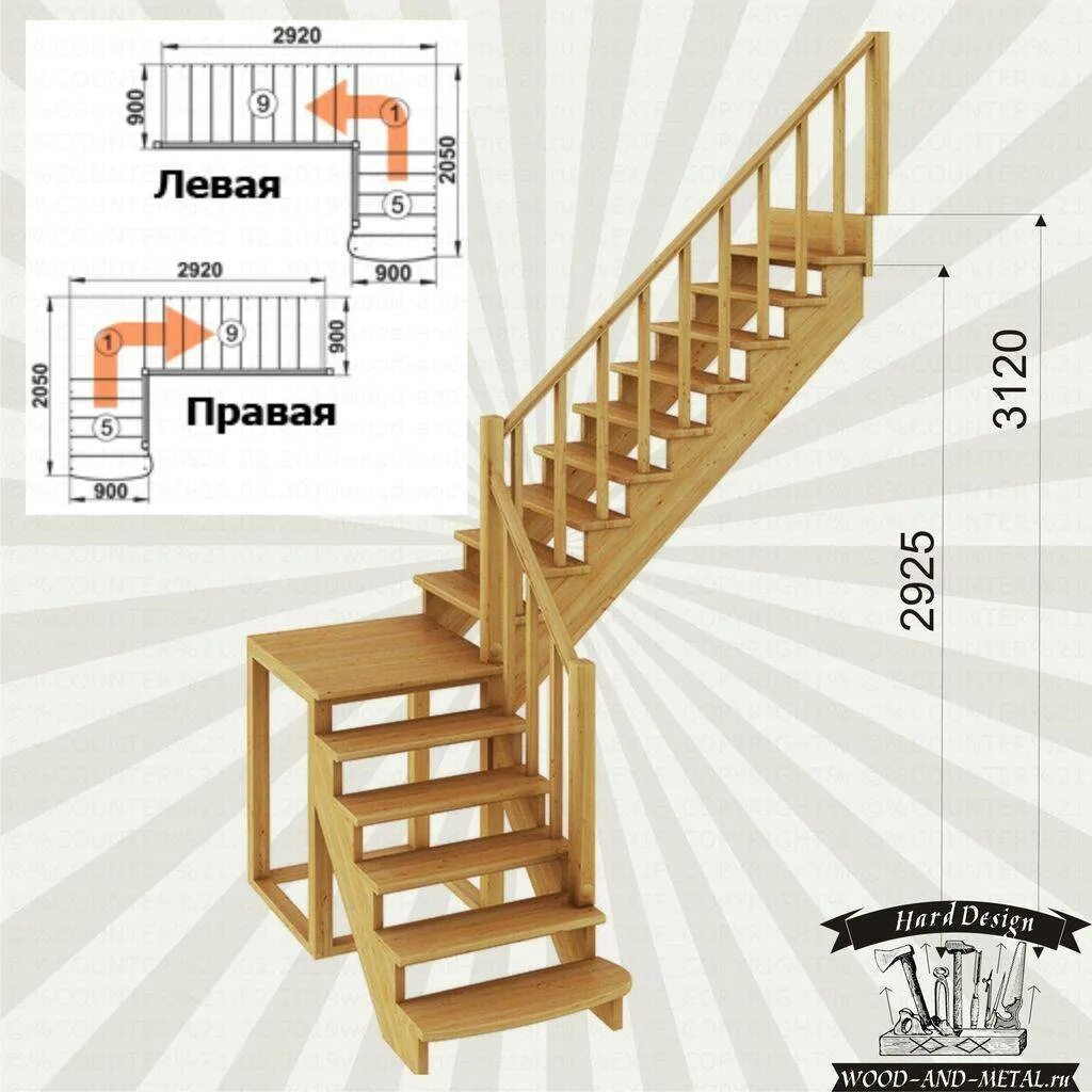 Лестница схема фото Строим лестницу на мансарду своими руками - Обзор +Чертежи и Видео