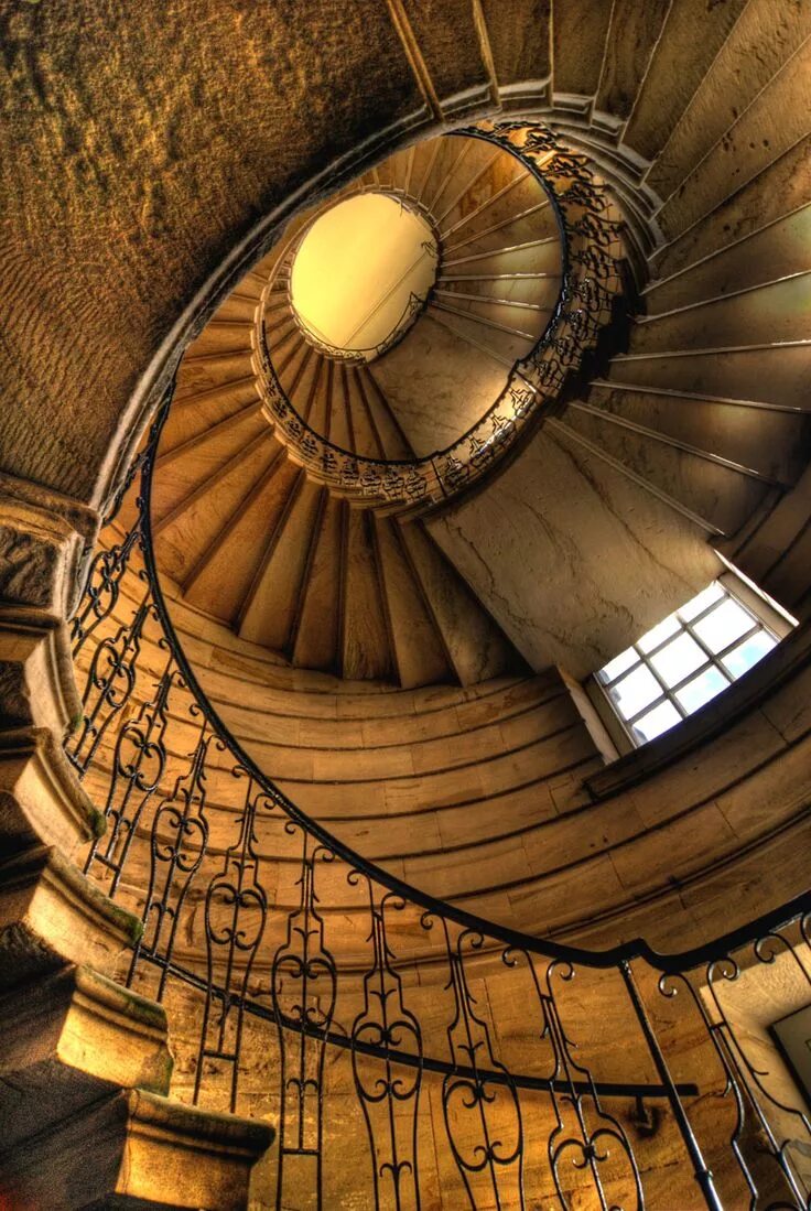 Лестница снизу фото One of the spiral staircases in Seaton Delaval Hall near Newcastle. Bought by th