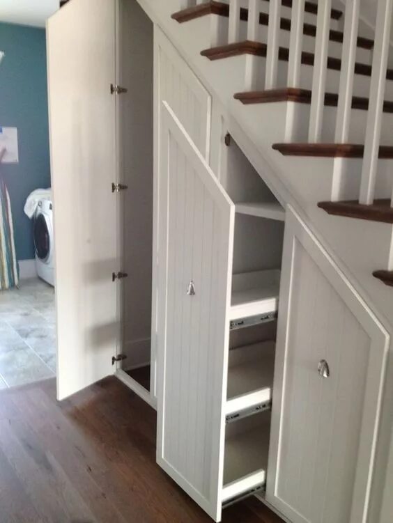 Лестница со шкафами фото Las Gradas te brindan espacio importante para organizar, por es. Muebles bajo es