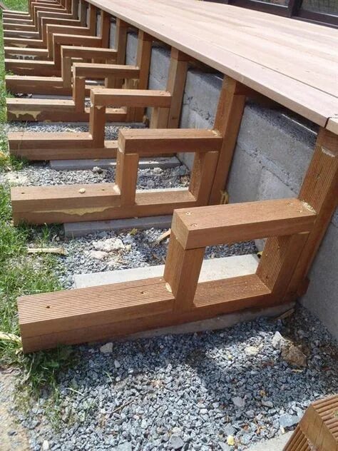 Лестница в беседку из дерева своими руками 32 Wood ideas in 2021 deck steps, wood, deck stairs