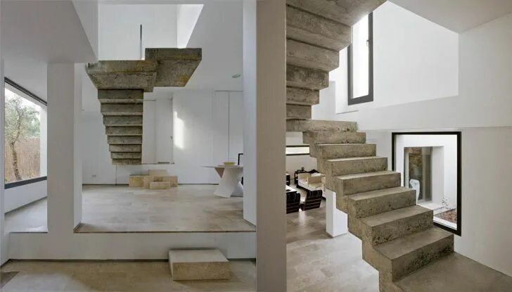 Лестница в частном доме фото бетон 12 Amazing and Creative Staircase Design Ideas Escaleras para casas pequeñas, Es