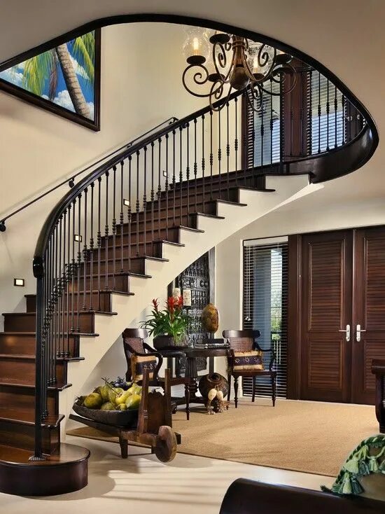 Лестница в доме фото купить 75 Beautiful Tropical Home Houzz Pictures & Ideas - September, 2021 House front 