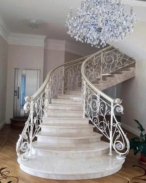 Лестница в доме ковка фото Кованые лестницы угловые У-05 на заказ от производителя в Москве