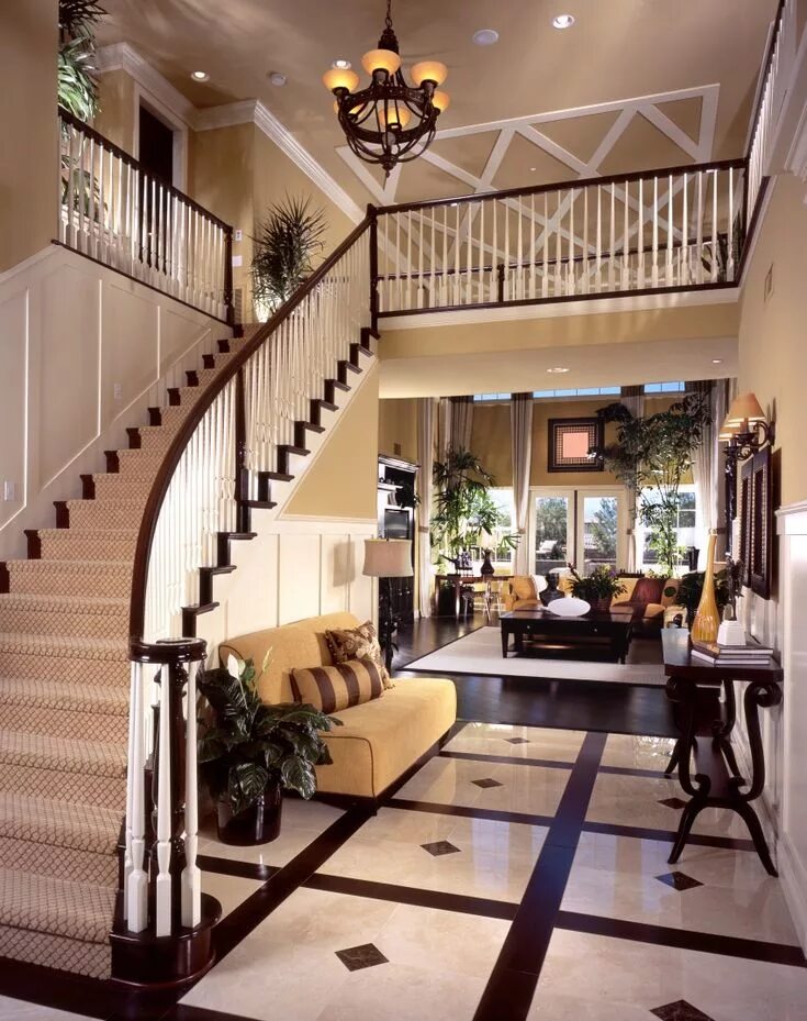 Лестница в двухэтажном доме дизайн фото 40 Fantastic Foyer (Entryways) with Staircases in Luxury Homes (IMAGES) Foyer de