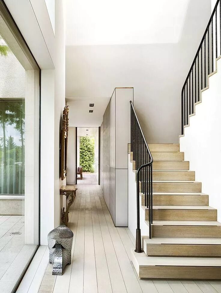 Лестница в современном стиле в интерьере escalier design interieur bois moderne garde corps escalier fer forge Modern sta