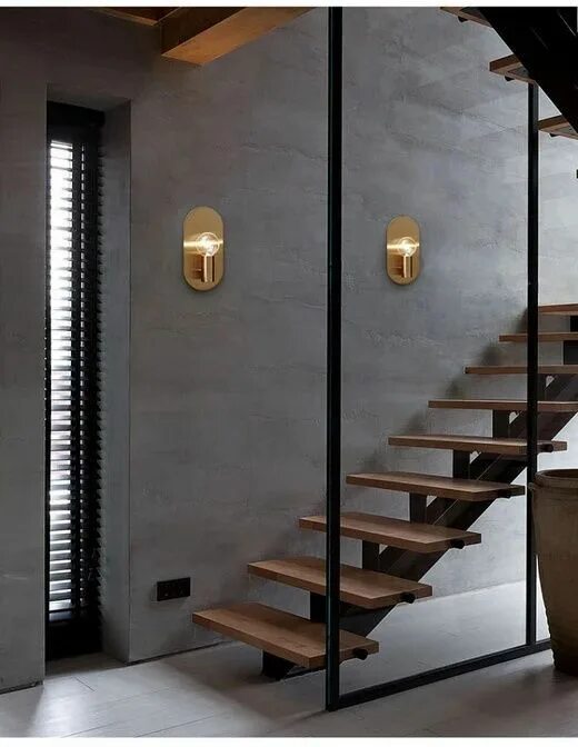 Лестница в стиле лофт в частном доме JULIANA Wall Lamp Home lighting design, Wall lamp, Stairs design