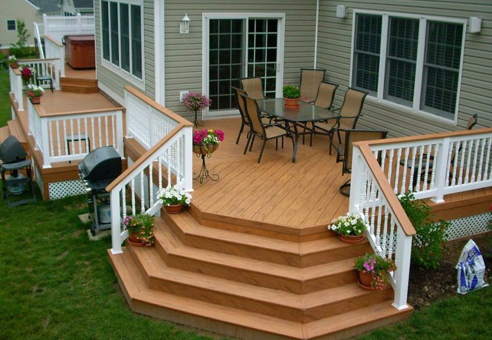 Лестница веранды фото 19 + Small Deck Ideas : Best Pictures & Inspiration of Small Deck Building a dec