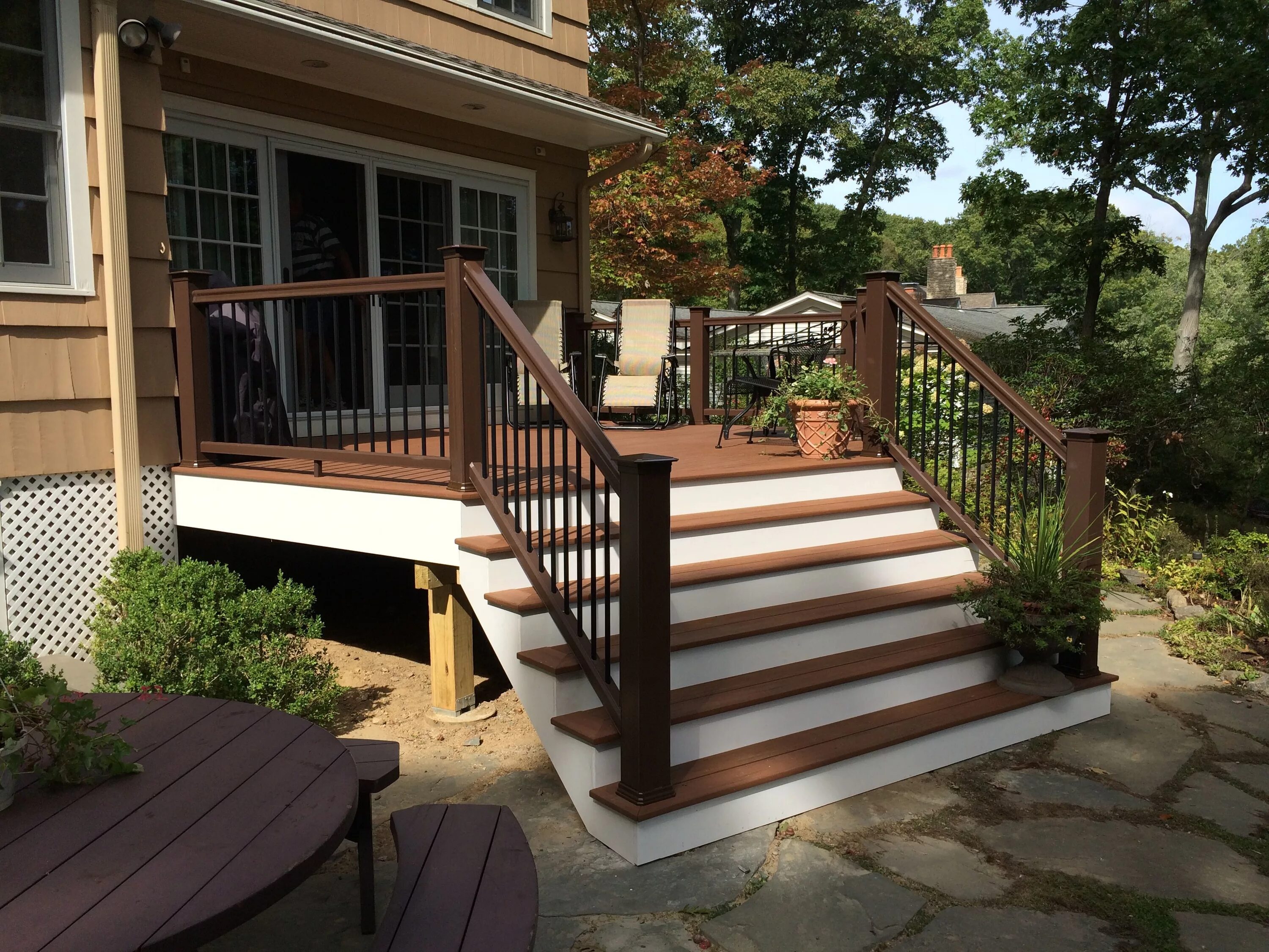 Лестница веранды фото Beautiful Deck replacement using AZEK Vintage decking & TimberTech Radiance Rail