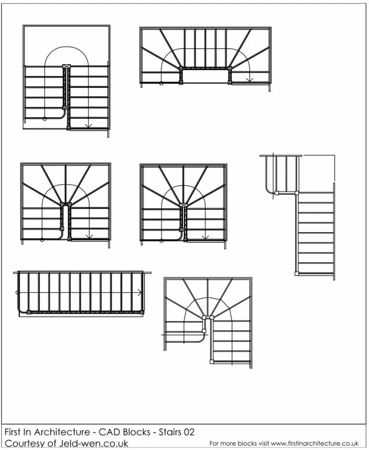 Лестница вид сверху чертеж Free CAD Blocks - Stairs 02 Stairs floor plan, Cad blocks, Flooring for stairs