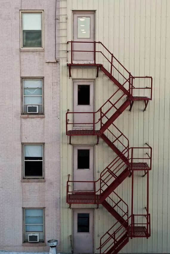 Лестницы 3 типа фото Red Staircase fire escape Stairs design, Fire escape, Stairs