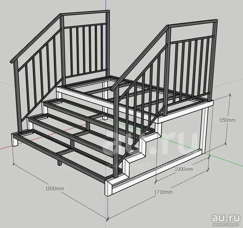 Лестницы из профильной трубы для крыльца чертеж Крыльцо жилого дома с просечно-вытяжным листом - купить в Красноярске. Состояние
