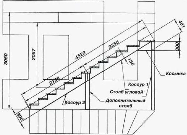 Лестницы косоуры чертежи Как соединить косоуры деревянной лестницы?