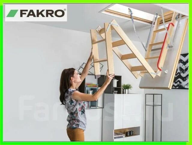 Лестницы на чердак фото Чердачные лестницы Fakro от производителя в наличии. Монтаж. Акция. Цена: 15 000