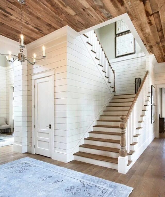 Лестницы в доме деревянные в интерьере 33 ways to fall in love with shiplap Дом, Новоселье, Реконструкция дома