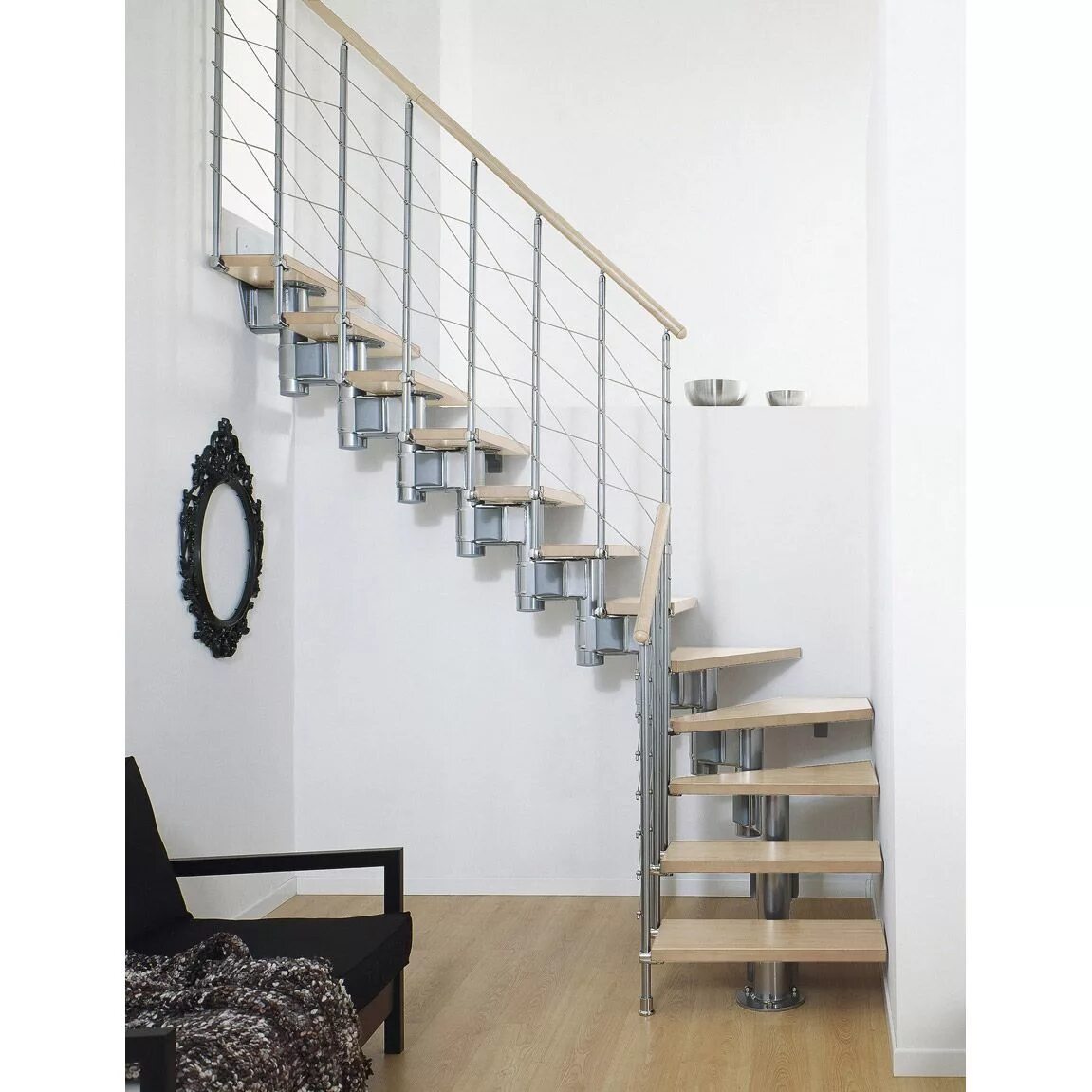 Лестницы в леруа мерлен фото и цены Escalier modulaire en bois / métal Longline PIXIMA Escalier modulaire, Escalier 