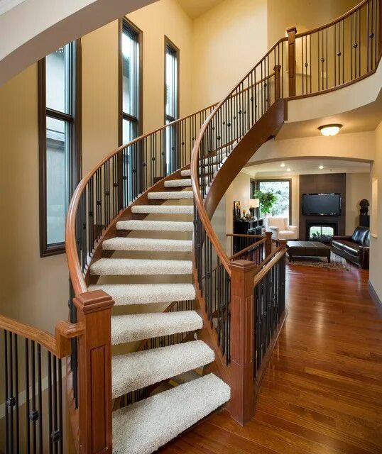 Лестницы внутри частного дома фото West Hillhurst Executive - Traditional - Staircase - Calgary - by Stephens Fine 