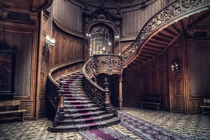 Лестницы замках фото Intricate Wood Staircase 1500x1000 (x-post /r/MostBeautiful) Castles interior, W