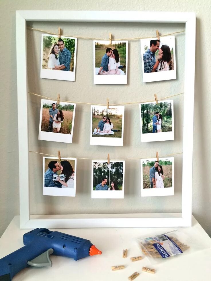 Лет с фото своими руками The Everyday Aesthetic: DIY: Clothesline Picture Frame Идеи подарков, Фоторамки 