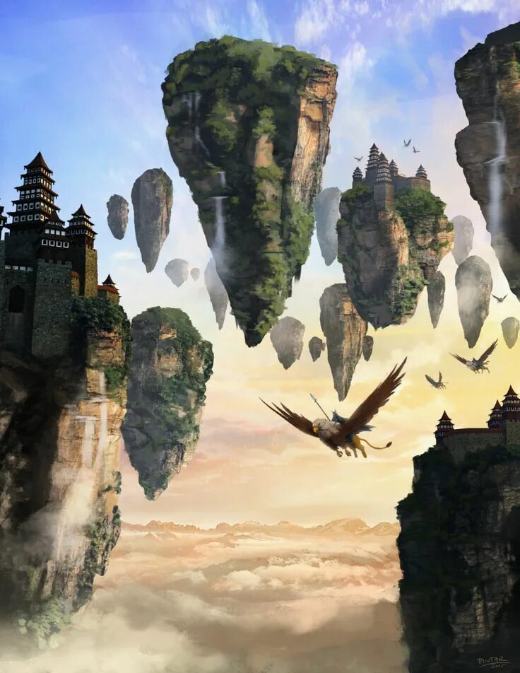 Летающие острова фото ArtStation - The Convocation, Jon Pintar Lake landscape design, Landscape design