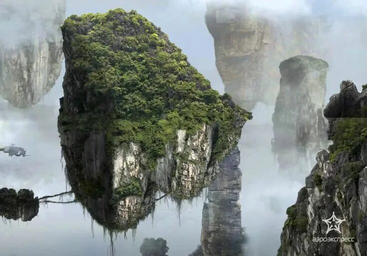 Летающие острова фото парящие скалы - Яндекс: нашлось 2 млн результатов Natural landmarks, Nature, Lan