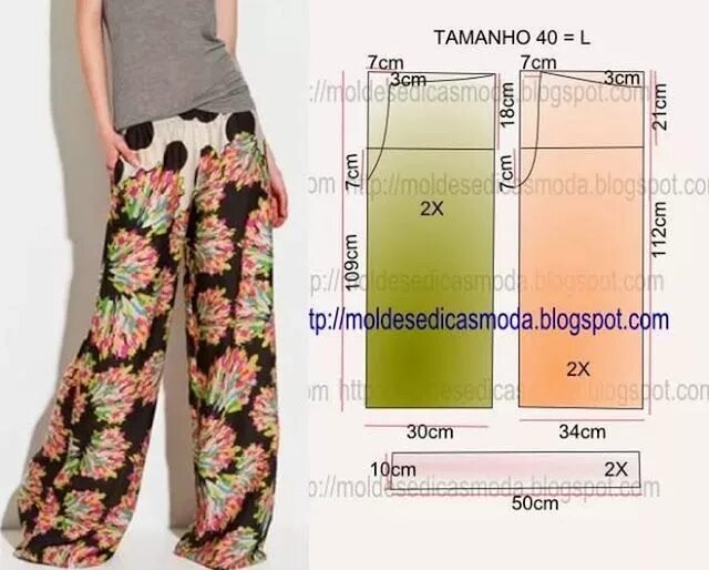 Летние брюки на резинке выкройка Простые выкройки женских брюк на лето Sewing clothes, Sewing pants, Pants patter