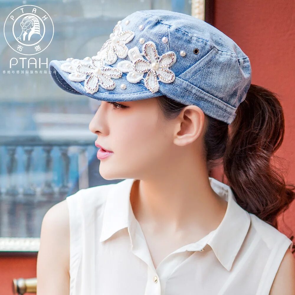 Летние головные уборы фото Buy Buta cowboy hat female summer outdoor baseball cap hat korean wave fashion d