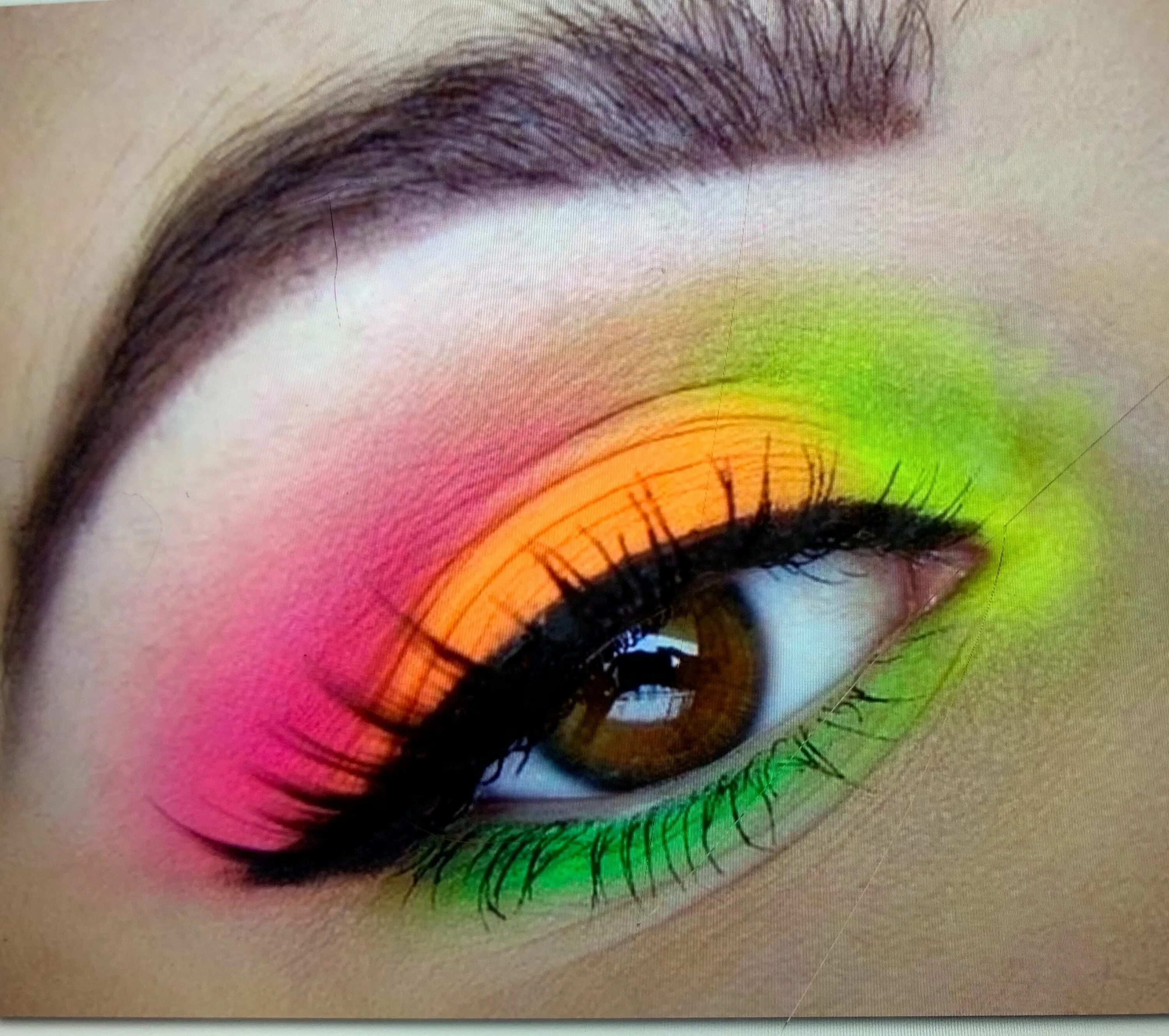 Летние макияжи глаз Rainbow eye shadow Colorful eye makeup, Bright makeup, Eyeshadow makeup