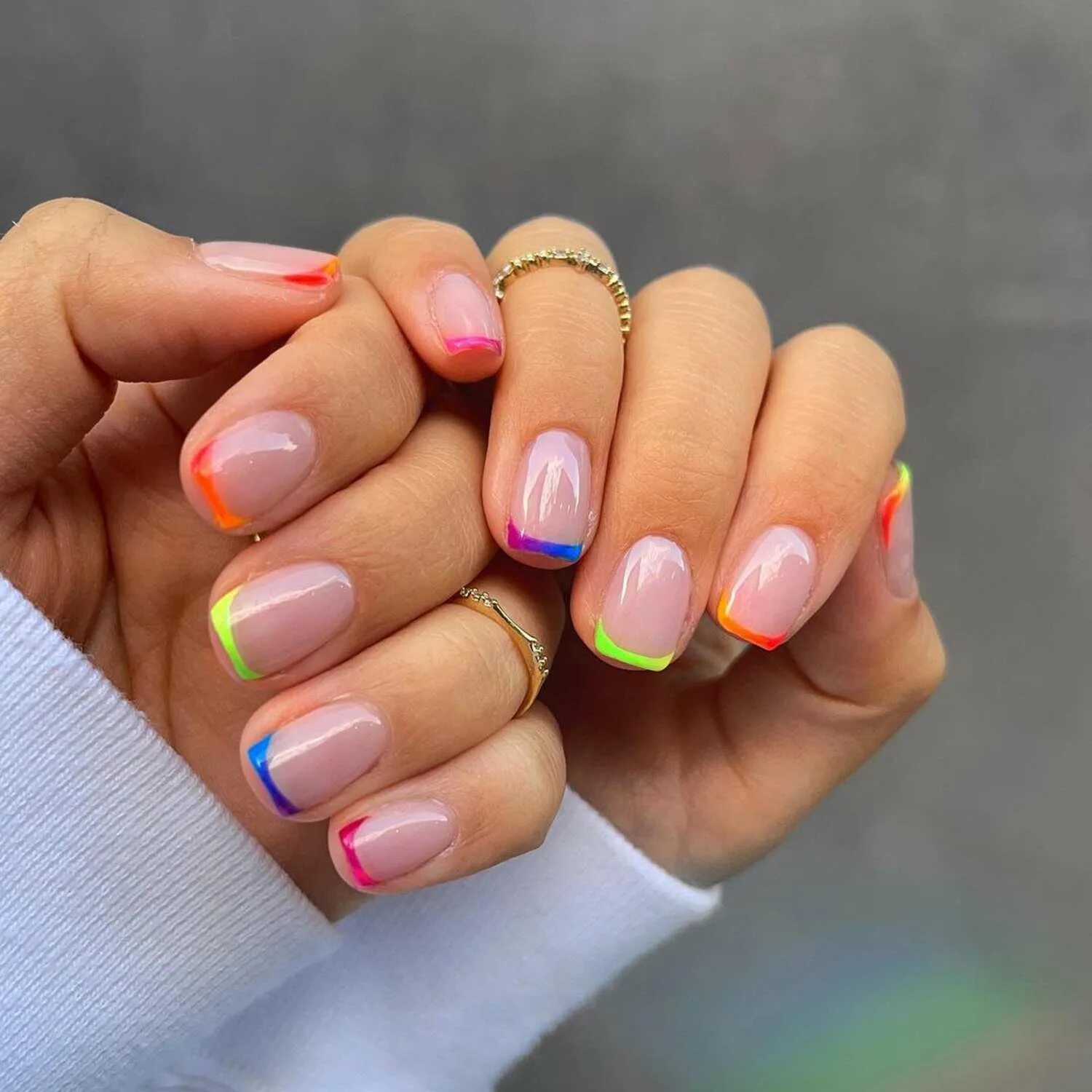 Летние маникюры френч 18 French Skittle Nail Ideas We Want to Copy Stat