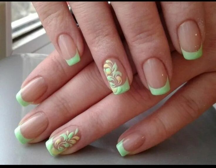 Летние маникюры френч Салатовый френч Nail art, Nail art designs, Best nail art designs