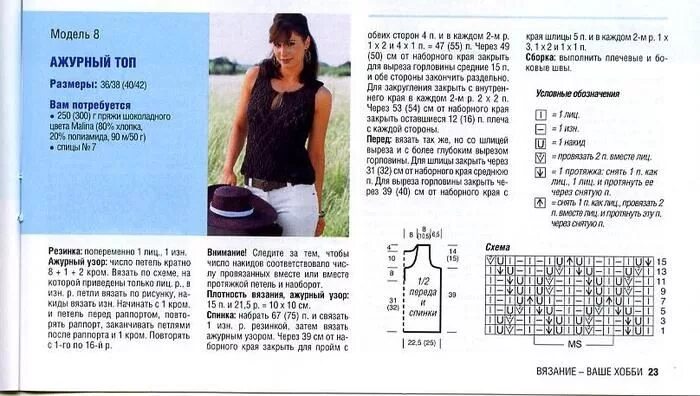 Летние майки вязаные спицами схемы и описание Аринуш - Рукоделие Летние модели, Топ, Вязание