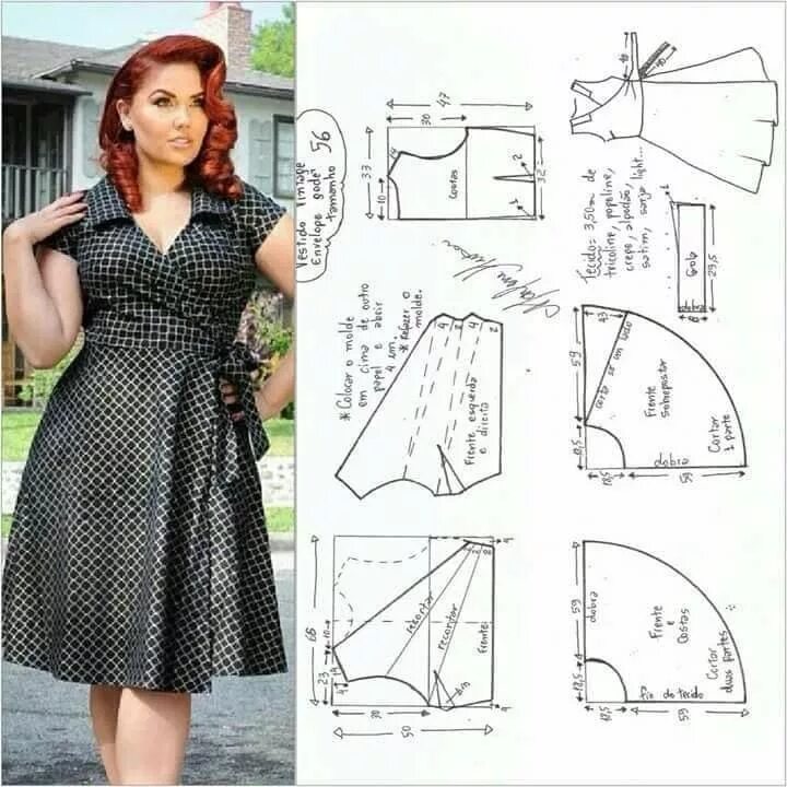 Летние платья больших размеров выкройки Basic dress pattern. Order by line : @modelliste (with @) dresspattern modellist