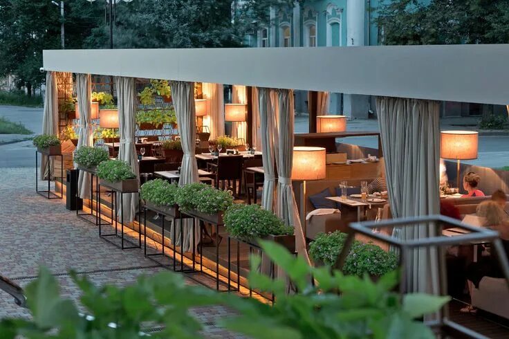Летние рестораны фото TERRACE OF "FISH & FUSION" on Behance Outdoor restaurant design, Restaurant pati