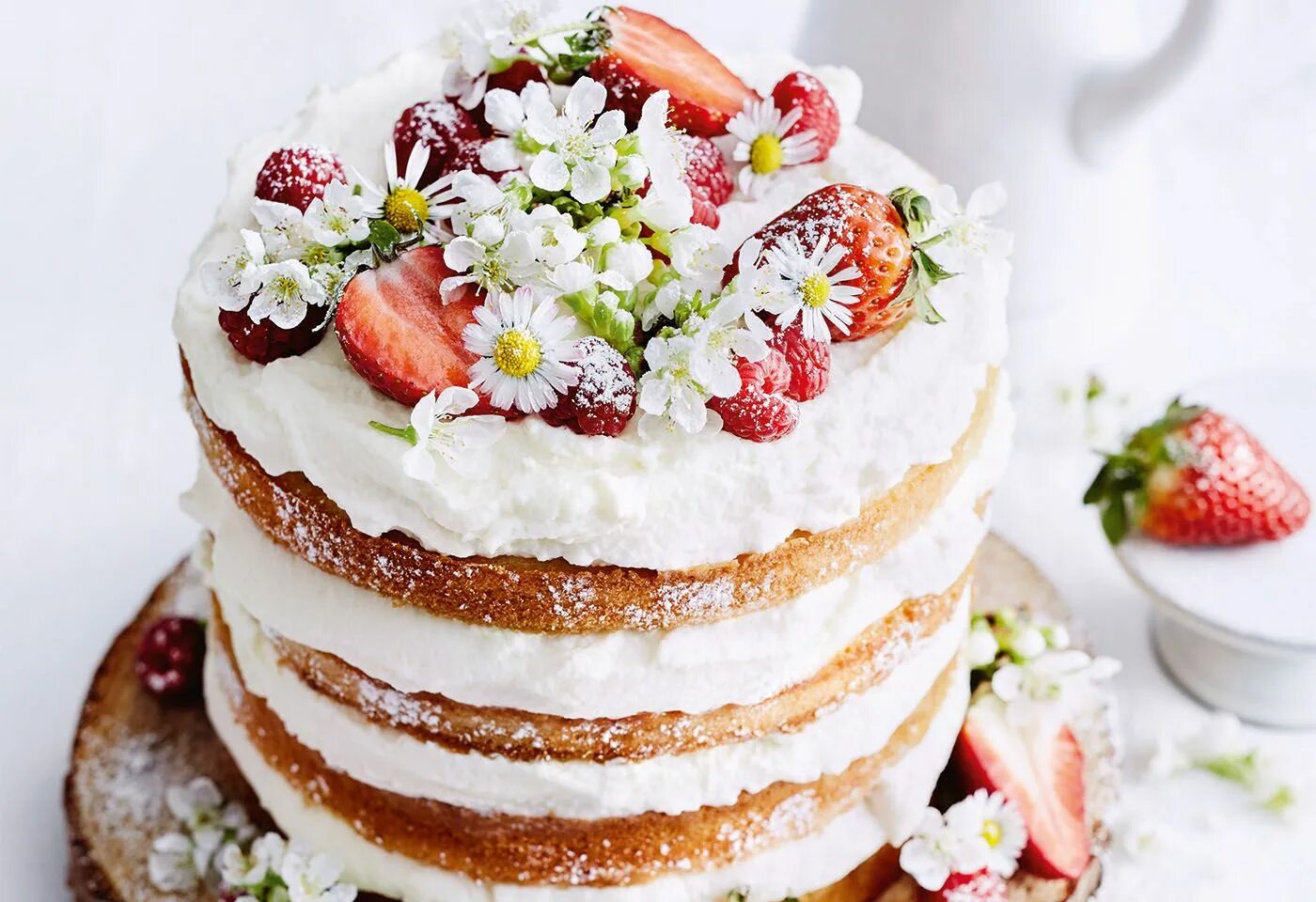 Летние торты фото Holunderblütencreme-Torte Frisch Gekocht Rezept Kuchen und torten, Sommer desser