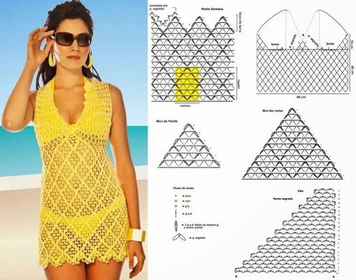 Летние туники крючком со схемами Saída de Praia de Crochê: 25 Modelos - Artesanato Passo a Passo! artesanatopasso