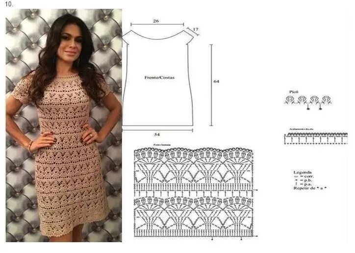 Летние туники крючком со схемами Vestido de crochê, Vestidos de crochê, Vestidos de croche curto