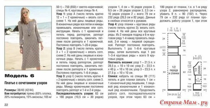 Летние вязаные платья спицами со схемами Восхитительное платье спицами Стиль бохо, Платья, Бохо