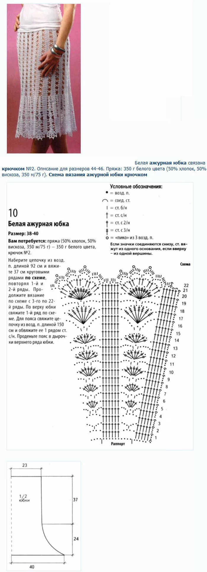 Летние юбки крючком со схемами Вязать юбку схема