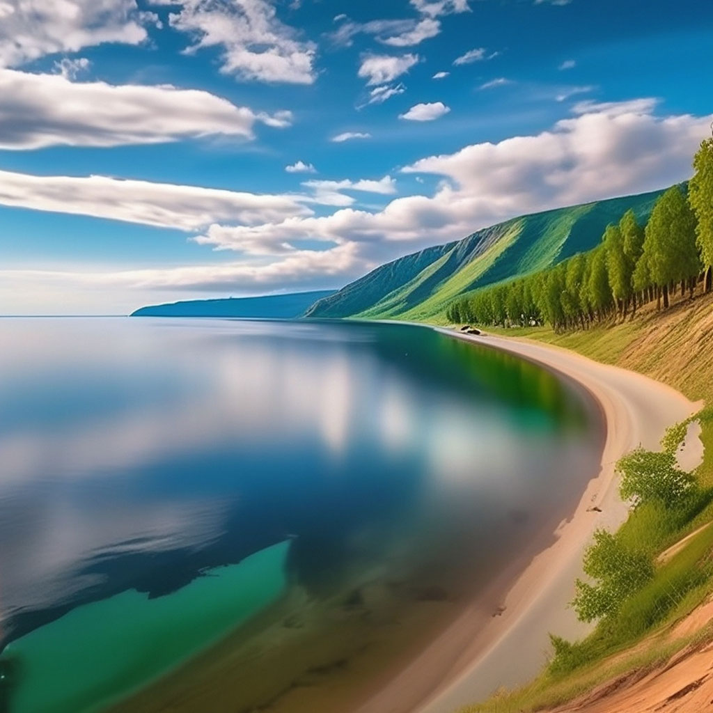 Летний байкал фото "Great Baikal, Summer, hyperrealism, ." - image created in Shedevrum
