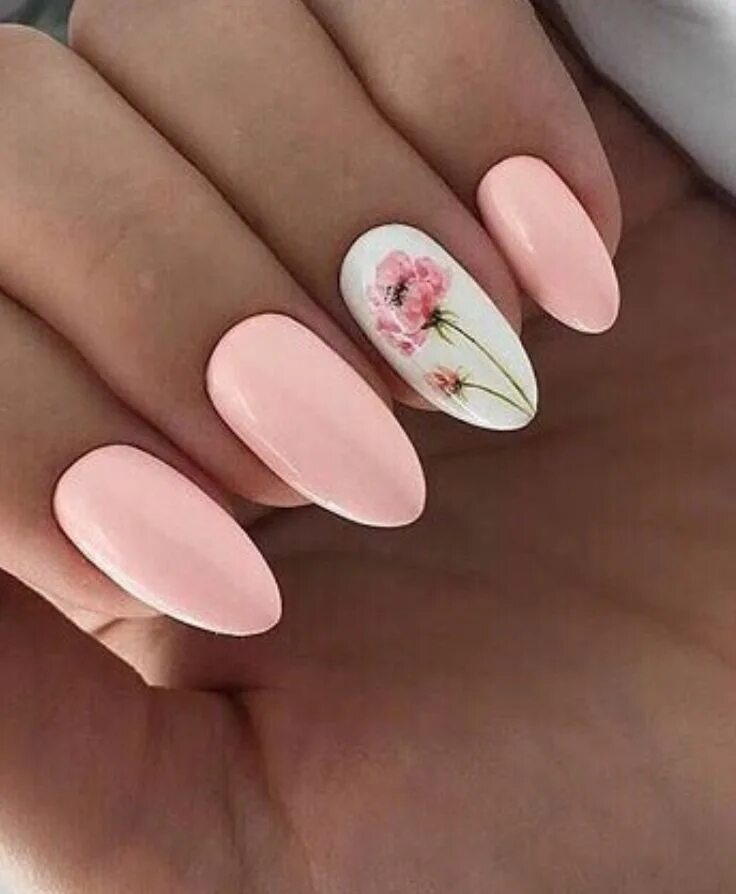Летний дизайн маникюра миндаль нежный Pin by Alisa Lisa on Дизайн ногтей Gel nails, Floral nails, Fancy nails