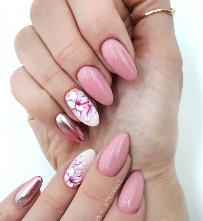 Летний дизайн маникюра миндаль нежный 64 Chic Natural Almond Acrylic Nails Shape Design You Won’t Resist This Spring &