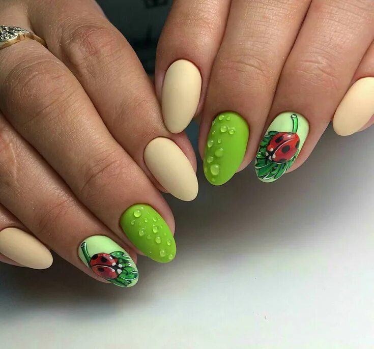 Летний дизайн новинки Pin by Чекан Л. on Красота страшная сила :) Ladybug nails, Nail art hacks, Prett