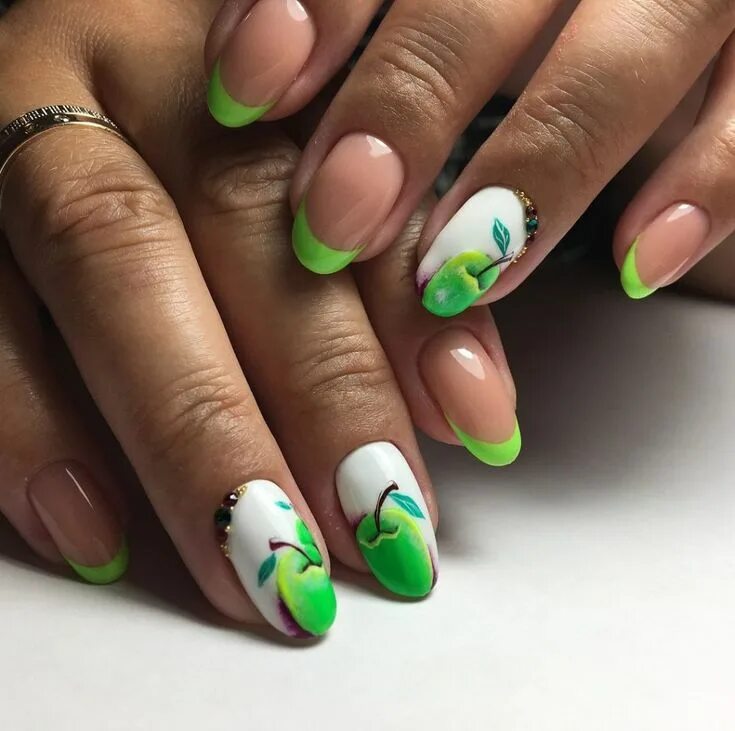 Летний дизайн новинки Пин на доске french nails Маникюр, Шеллак маникюр цвета, Летний маникюр
