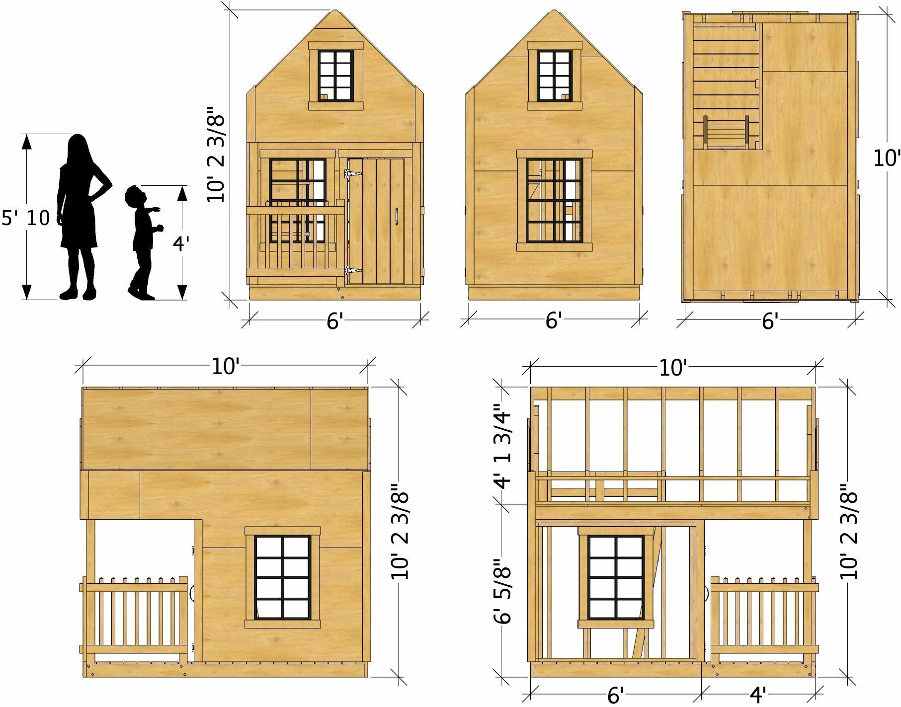 Летний дом схема Green Playhouse Plan Play houses, Build a playhouse, Playhouse plan