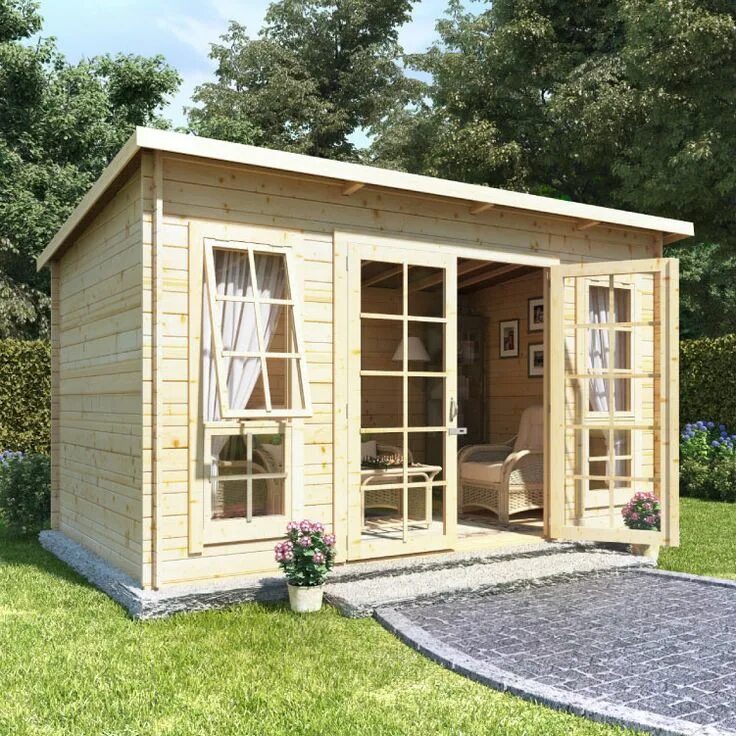 Летний домик для дачи своими руками 19mm Log Cabins 19mm Cladding Summer house design, Summer house garden, Summer h